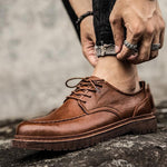 MEN'S RETRO LACE-UP WORK STYLE LEATHER SHOES 72208206S