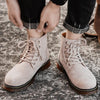 MEN'S RETRO RUBBER SOLE WEAR-RESISTANT LACE-UP BOOTS 70436186S