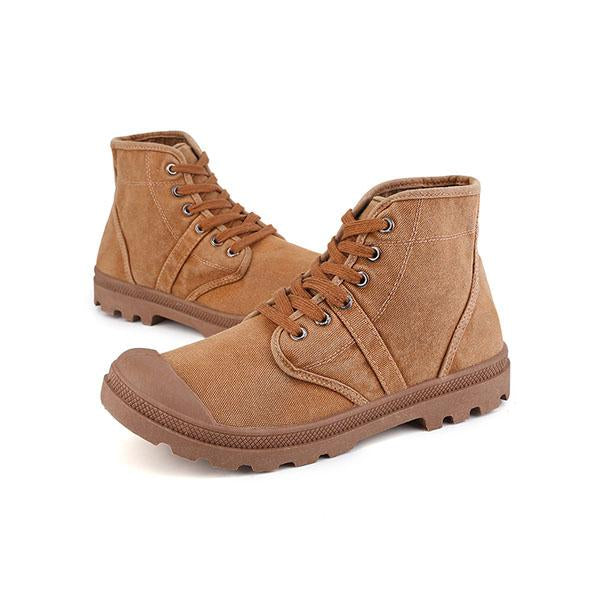 MEN'S RETRO HIGH TOP OUTDOOR CANVAS MARTIN BOOTS 07798785YL