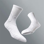 MEN'S SOLID COLOR THICK TOWEL BOTTOM SPORTS SOCKS 85949055YL