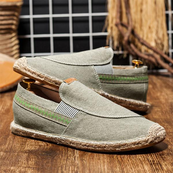 MEN'S VINTAGE HAND-SEWN CANVAS ESPADRILLES 10722543S