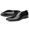 MEN'S SQUARE TOE RETRO CROCODILE PATTERN SLIP-ON DRESS SHOES 22656279S