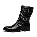 MEN'S STYLISH BELT BUCKLE HIGH TOP ANKLE BOOTS 04305927S