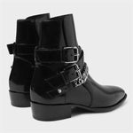 MEN'S RETRO METAL CHAIN ANKLE BOOTS 17751671YL