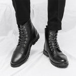 MEN'S BLACK LACE UP MOTORCYCLE BOOTS 69876940YL