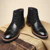 MEN'S RETRO CARVED SPLICING LACE-UP BOOTS 14362395S