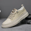 MEN'S STYLISH CASUAL LACE-UP LEATHER SNEAKERS 63440216S