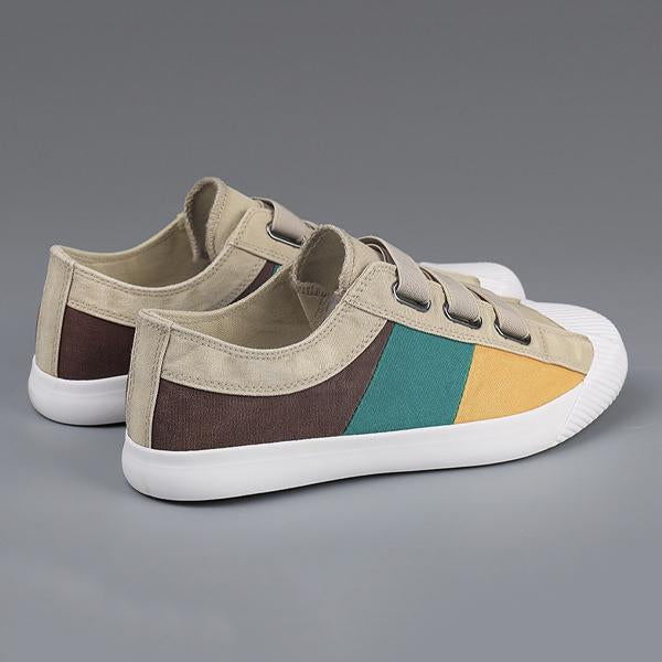 MEN'S CASUAL CONTRAST COLOR SLIP-ON CANVAS SHOES 76427249S