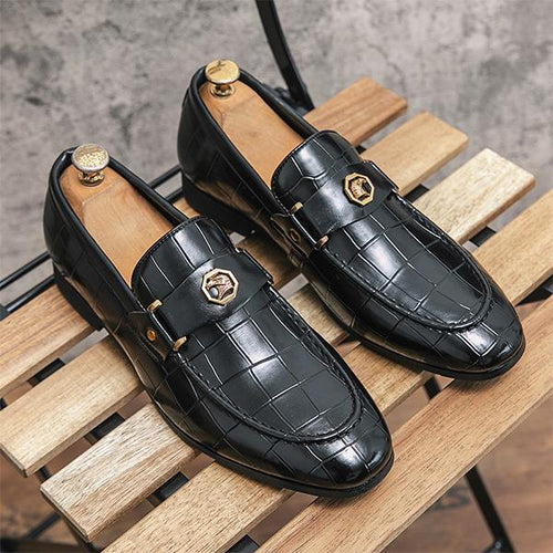 MEN'S BUSINESS FASHION STONE PATTERN LOAFERS 94752352S