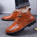 MEN'S LACE-UP HANDMADE FLAT CASUAL SHOES 30114969S