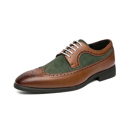 MEN'S CONTRAST BUSINESS BROGUE DERBY SHOES 86830772S