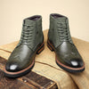 MEN'S RETRO CARVED SPLICING LACE-UP BOOTS 14362395S