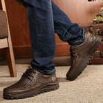 MEN'S RETRO CASUAL PLUSH LACE-UP LEATHER SHOES 25830857S