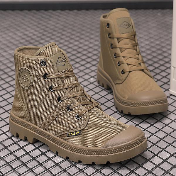 MEN'S RETRO HIGH TOP LACE UP CANVAS SHOES 97234868S