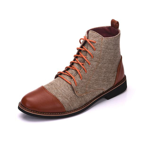 MEN'S CASUAL PATCHWORK CHUKKA BOOTS 18005540S