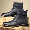 MEN'S CASUAL ANTI-SLIP BELT BUCKLE LACE UP BOOTS 07957754S