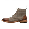 MEN'S RETRO HOUNDSTOOTH CASUAL LACE-UP BOOTS 49710984S