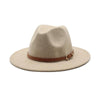 ELEGANT BELT BUCKLE FLAT BRIM WIDE BRIM JAZZ HAT 22503508S