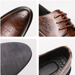 MEN'S PLAID RETRO LEATHER WEDDING SHOES 77909240YL