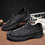 MEN'S RETRO LACE UP SOFT SOLED MESH CASUAL SHOES 61593532YL