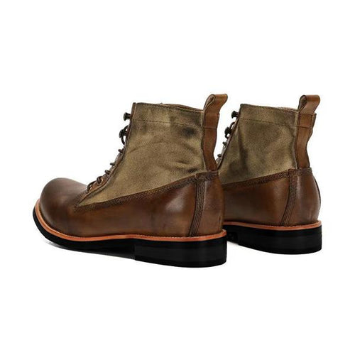 MEN'S RETRO COLOR-BLOCKED MOTORCYCLE BOOTS 09762815S