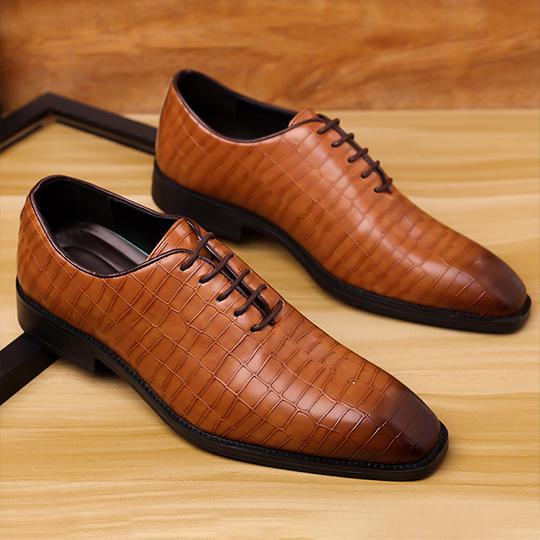 MEN'S STYLISH BUSINESS STONE PATTERN DRESS SHOES 48518761S