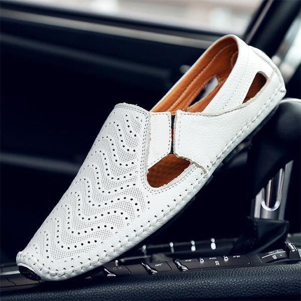 MEN'S LOW-TOP HOLLOW BREATHABLE FLAT DRIVING SHOES 18775993S