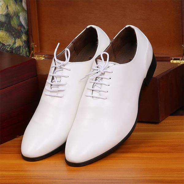 MEN'S SOLID COLOR LACE-UP BUSINESS DRESS SHOES 21332067S