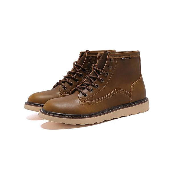 MEN'S RETRO LACE-UP THICK SOLE WORK STYLE BOOTS 86679249S