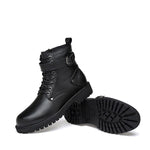 MEN'S ROUND TOE LACE UP SIDE ZIPPER BOOTS 02203869YL