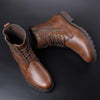 MEN'S STYLISH SIDE ZIPPER HIGH-TOP LACE-UP BOOTS 74537361S