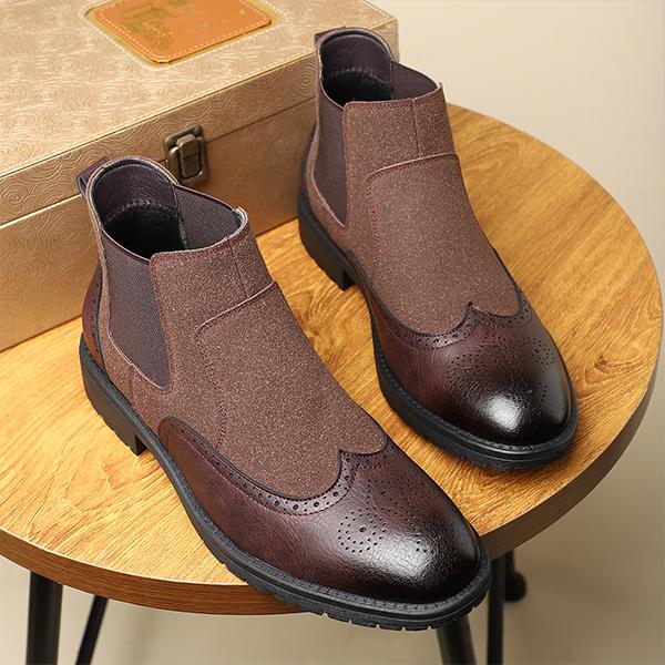 MEN'S RETRO CARVED SIMPLE CHELSEA BOOTS 19346590S