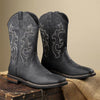 MEN'S SOLID COLOR EMBROIDERED COWBOY BOOTS 23229455YL