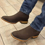 MEN'S RETRO SQUARE HEAD CHELSEA SHORT BOOTS 13987668YL