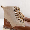 MEN'S CASUAL CONTRAST COLOR LACE-UP WORK STYLE BOOTS 20972198S