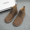 MEN'S RETRO SOFT-SOLED CASUAL LACE-UP BOOTS 71632708S