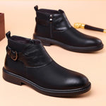 MEN'S CASUAL RETRO BELT BUCKLE BOOTIES 43610906S