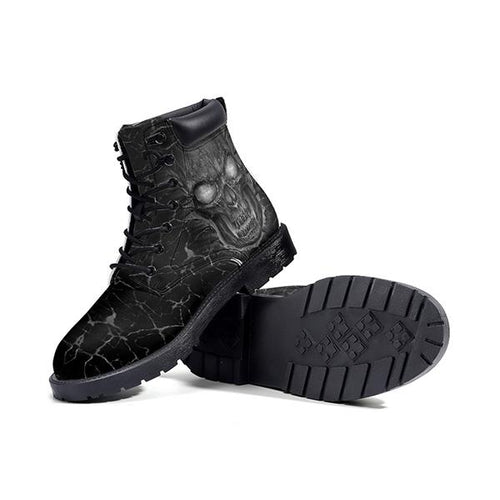 MEN'S HOLIDAY SKULL PRINT LACE UP BOOTS 92259441YL