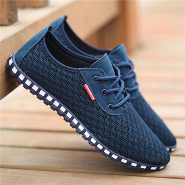 MEN'S LACE-UP MESH CONTRAST COLOR CASUAL SHOES 51544455S