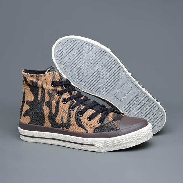 MEN'S CLASSIC LACE-UP RETRO CAMOUFLAGE CANVAS SHOES 61198095S