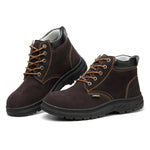 MEN'S CASUAL LACE-UP NON-SLIP WEAR-RESISTANT WORK BOOTS 86853496S