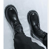 MEN'S RETRO SOLID COLOR LACE UP BOOTS 61039602YL