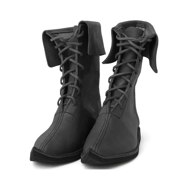 MEN'S RETRO HALLOWEEN ROLE-PLAYING LACE UP BOOTS 09140444YL