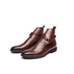 MEN'S RETRO BUSINESS DRESS LEATHER BOOTS 56384382YL