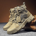 MEN'S LACE-UP THICK-SOLED VINTAGE CAMOUFLAGE BOOTS 19262647S