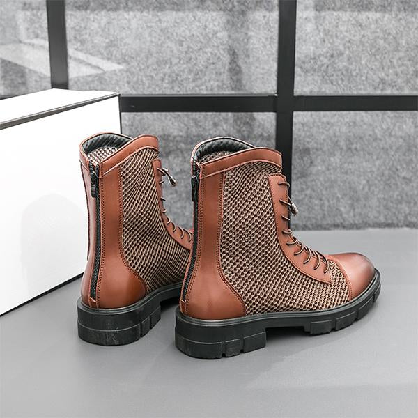 MEN'S UNIQUE BREATHABLE DESIGN LACE UP BOOTS 02790544YL