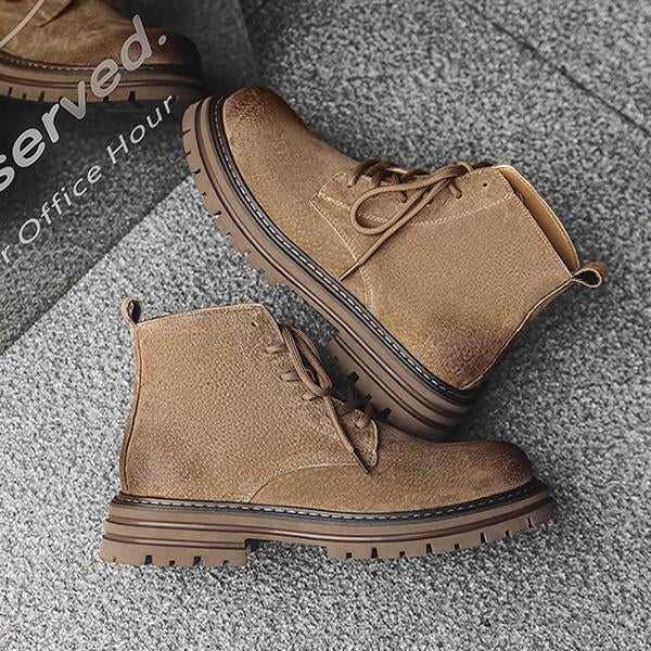 MEN'S SOLID COLOR LACE UP CASUAL BOOTS 38418686YL