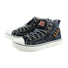 MEN'S CASUAL WASHED DENIM HIGH-TOP CANVAS SHOES 72208681S