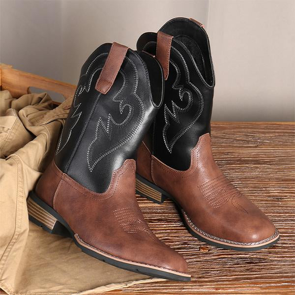 MEN'S WESTERN EMBROIDERED COWBOY BOOTS 56317945YL