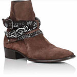 MEN'S RETRO METAL CHAIN ANKLE BOOTS 17751671YL